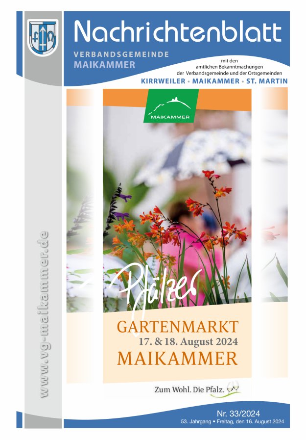 Nachrichtenblatt VG Maikammer Titelblatt 33/2024