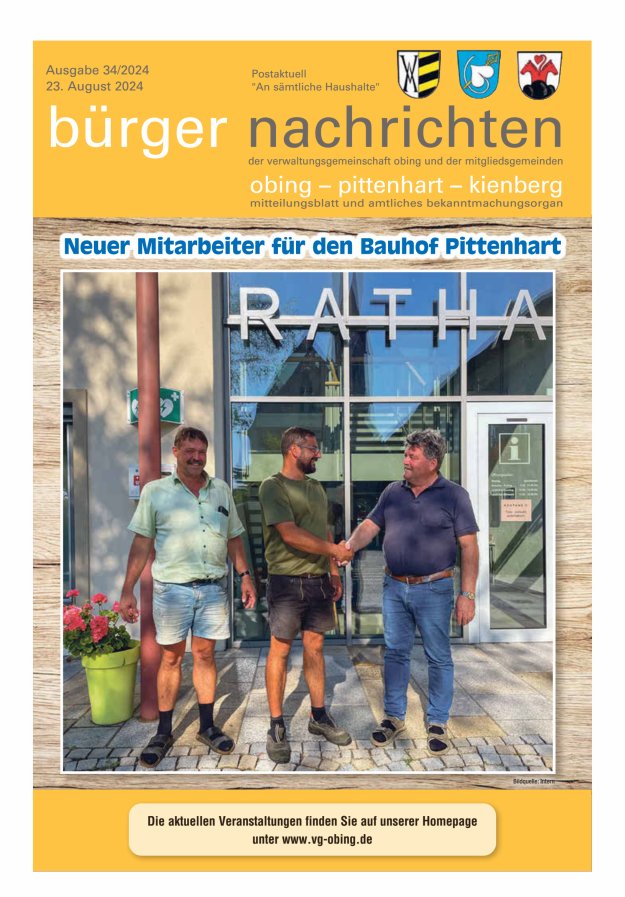 Bürger Nachrichten Obing Pittenhart Kienberg Titelblatt 34/2024