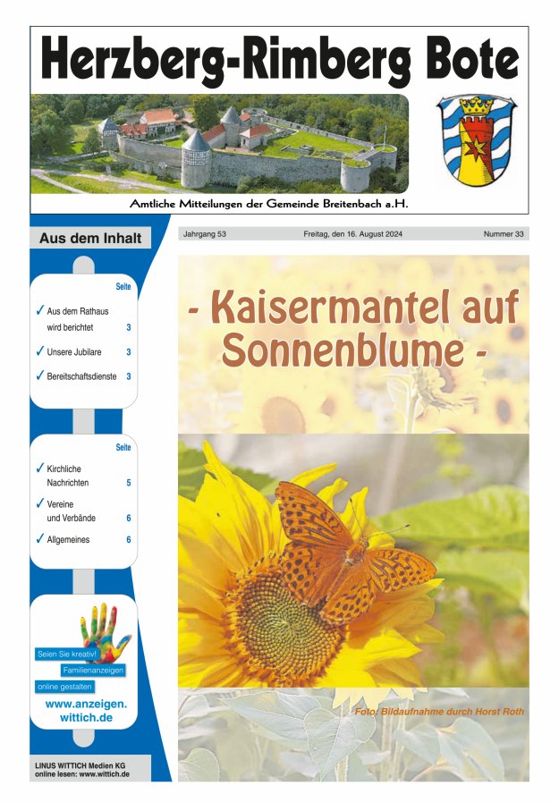 Herzberg-Rimberg Bote Titelblatt 33/2024