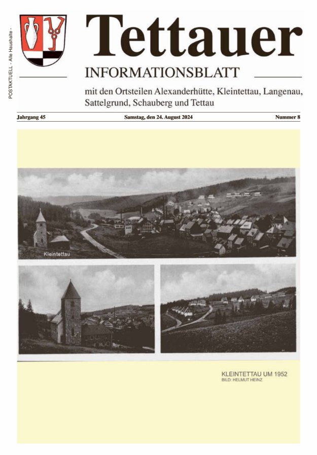 Tettauer Informationsblatt Titelblatt 08/2024