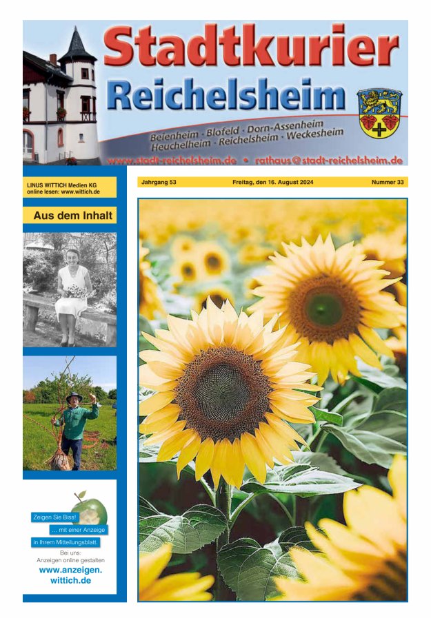 Stadtkurier Reichelsheim Titelblatt 33/2024