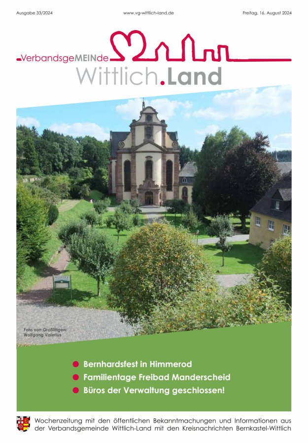 Mein Wittlich.Land Titelblatt 33/2024