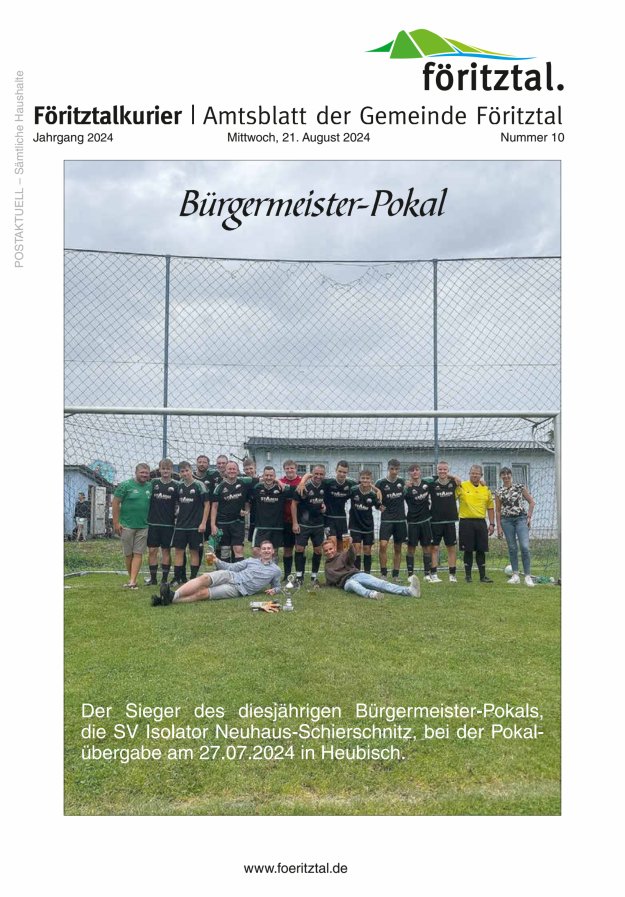 Amtsblatt der Gemeinde Föritztal Titelblatt 10/2024