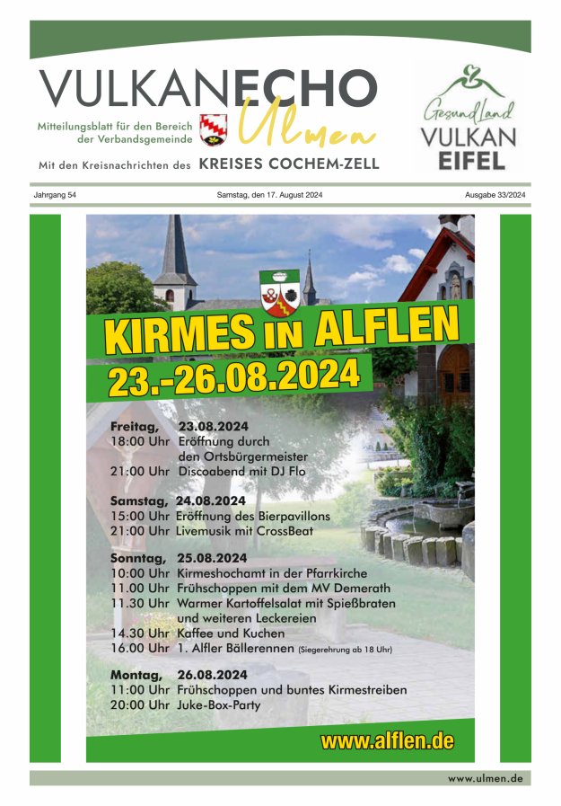 Vulkan Echo VG Ulmen Titelblatt 33/2024
