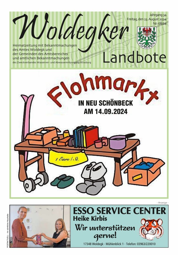 Woldegker Landbote Titelblatt 08/2024