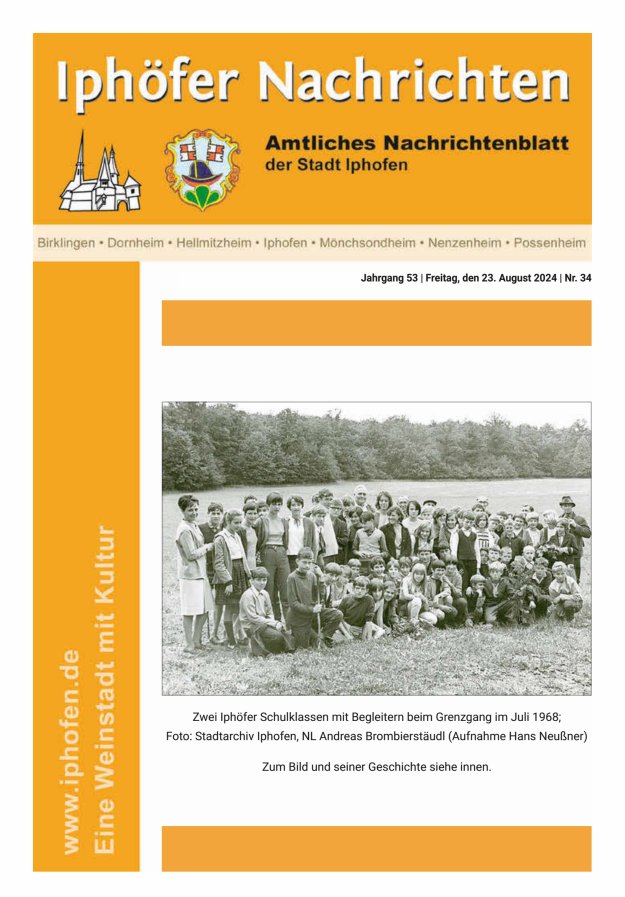 Iphöfer Nachrichten Titelblatt 34/2024