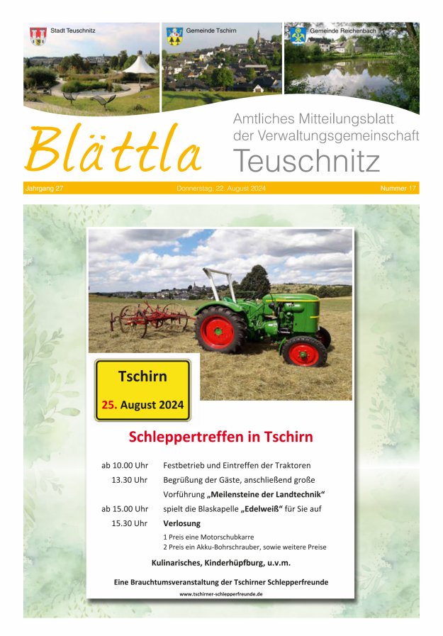 VG-Nachrichten Teuschnitz Titelblatt 17/2024