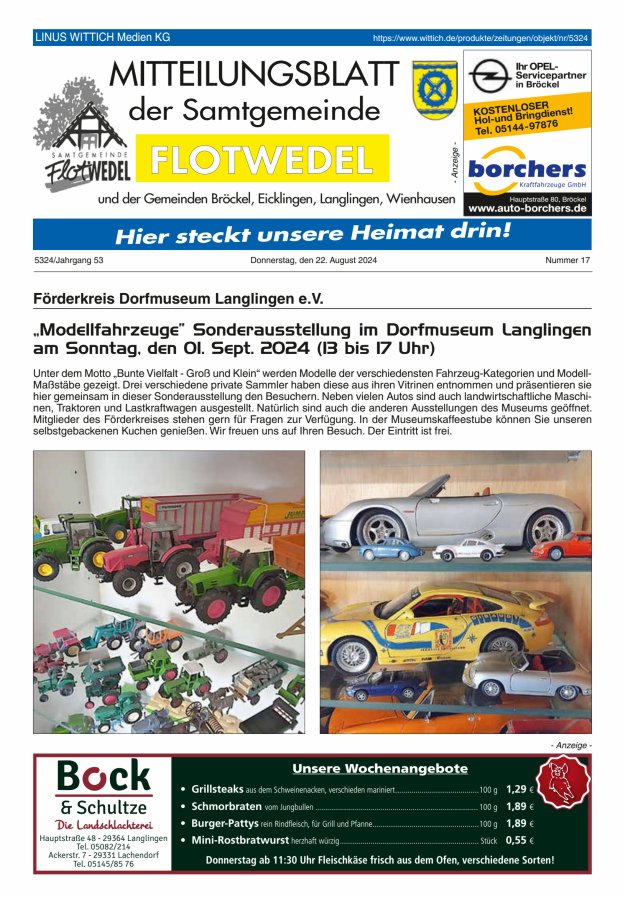 Mitteilungsblatt der Samtgemeinde Flotwedel Titelblatt 17/2024