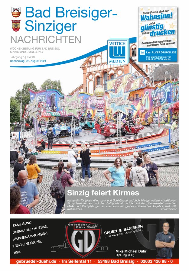 Bad Breisiger-Sinziger Nachrichten Titelblatt 34/2024