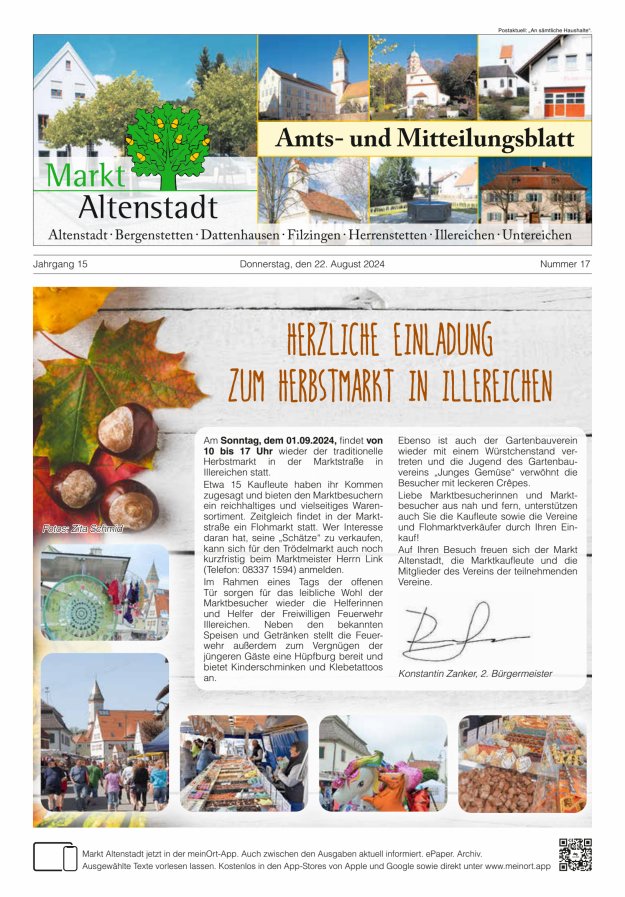 Amts- und Mitteilungsblatt des Marktes Altenstadt Titelblatt 17/2024
