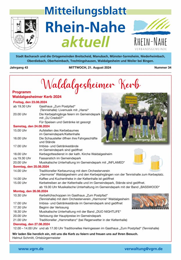 Rhein-Nahe aktuell Titelblatt 34/2024