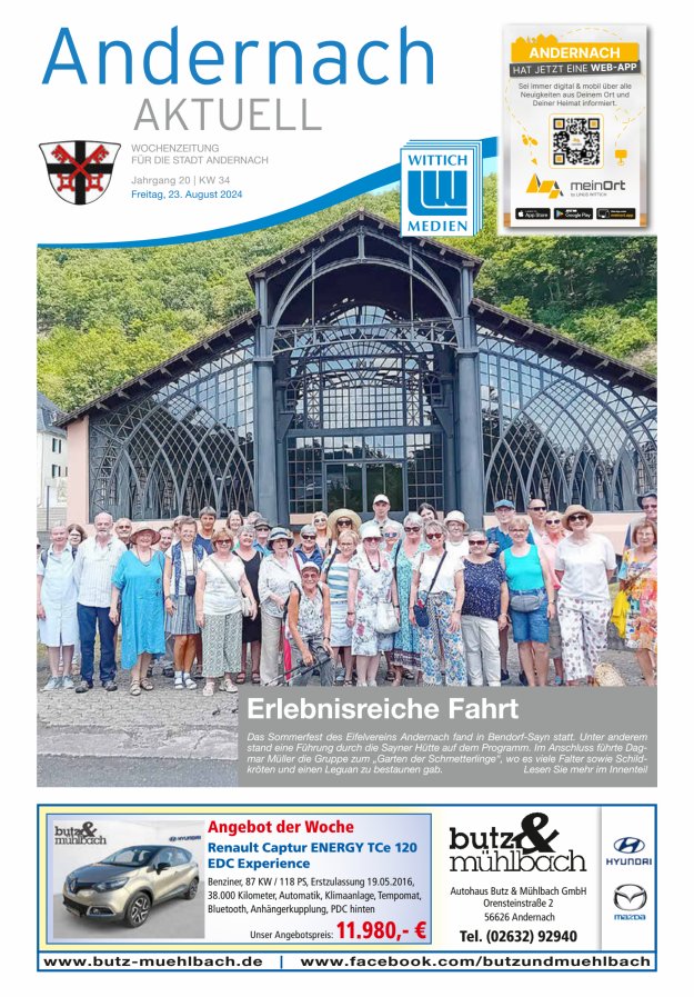 Andernach aktuell Titelblatt 34/2024
