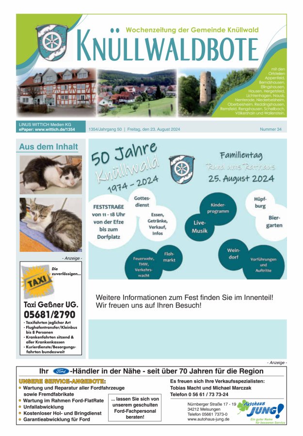 Knüllwaldbote Titelblatt 34/2024