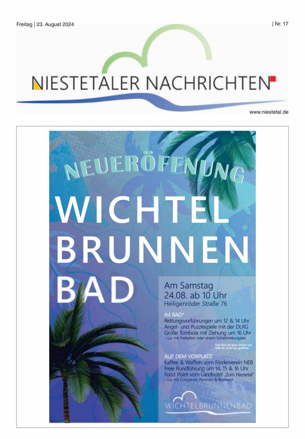 Niestetaler Nachrichten Titelblatt 17/2024