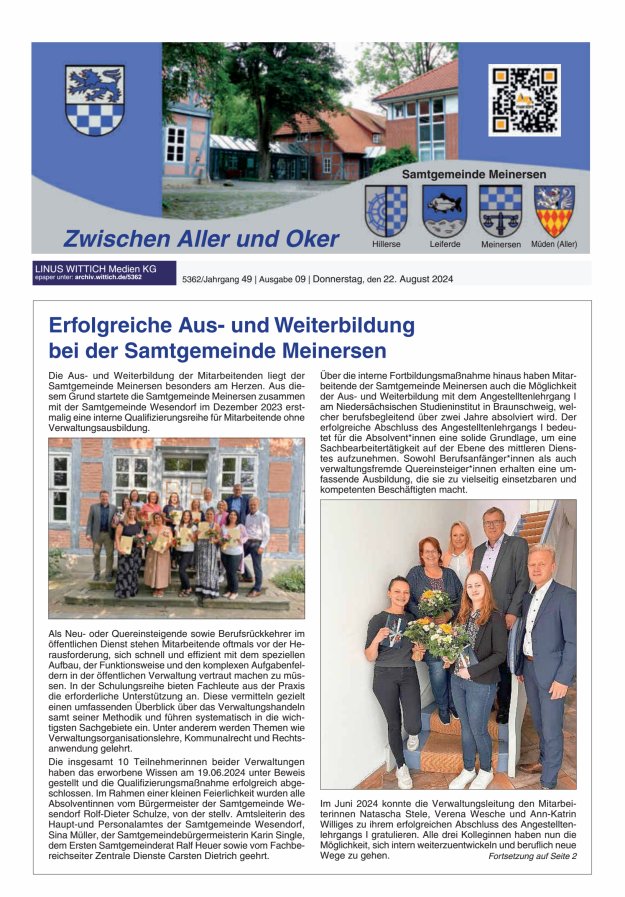 Zwischen Aller und Oker Titelblatt 09/2024