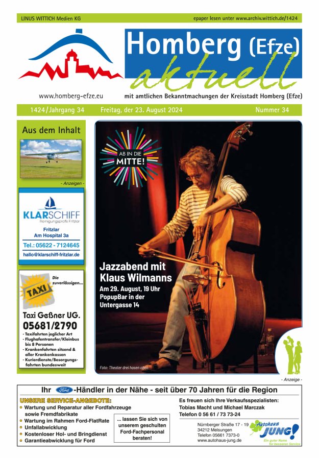 Homberg Efze aktuell Titelblatt 34/2024