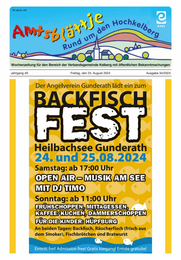 Amtsblättje - Rund um den Hochkelberg Titelblatt 34/2024