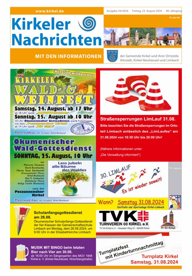 Kirkeler Nachrichten Titelblatt 34/2024