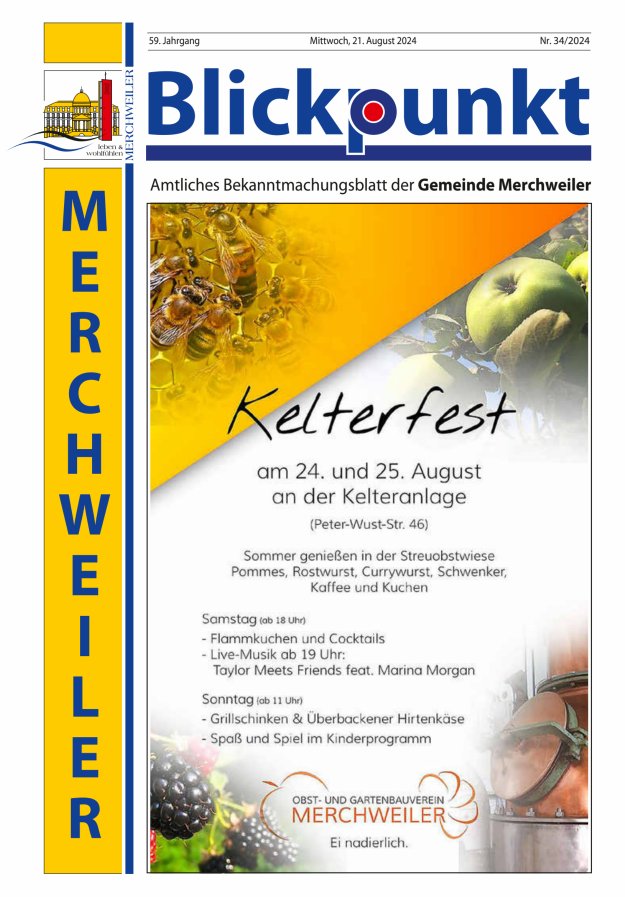 Blickpunkt Merchweiler Titelblatt 34/2024