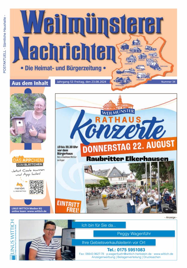 Weilmünsterer Nachrichten Titelblatt 34/2024