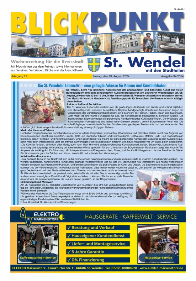 Blickpunkt St Wendel Titelblatt 34/2024