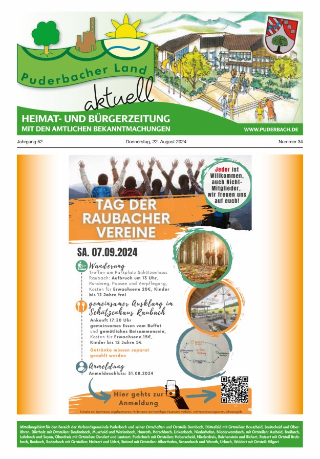 Puderbacher Land aktuell Titelblatt 34/2024