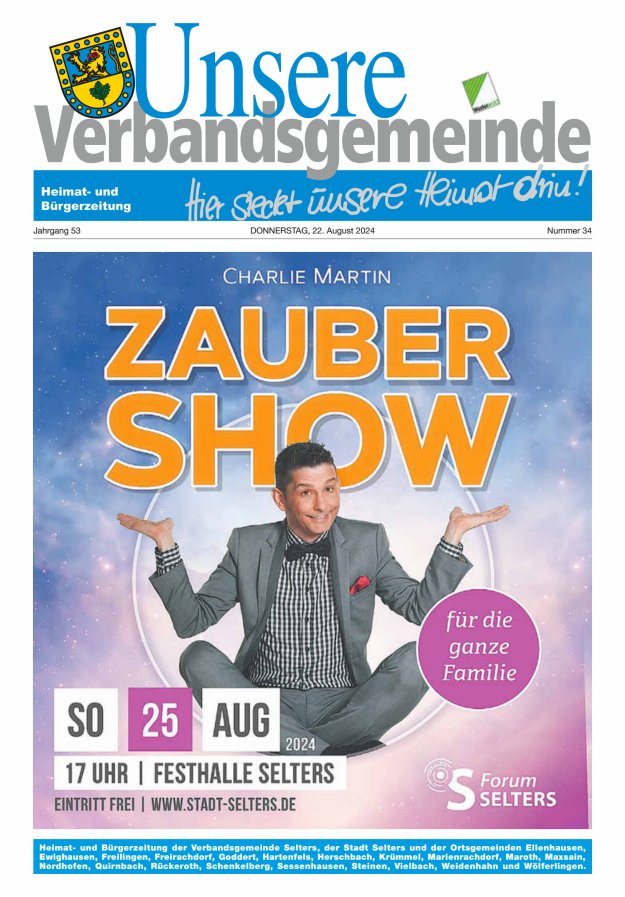 Unsere Verbandsgemeinde Selters Ww Titelblatt 34/2024