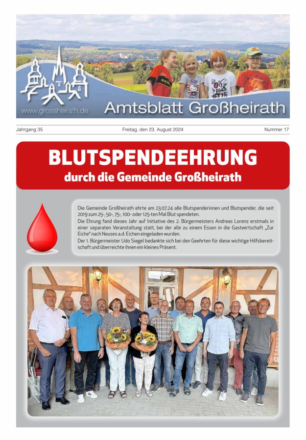 Amtsblatt Großheirath Titelblatt 17/2024