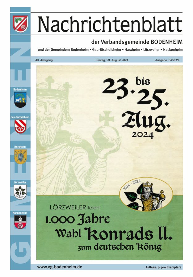 Nachrichtenblatt der VG Bodenheim              Titelblatt 34/2024