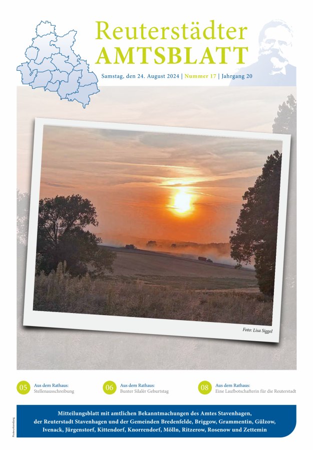 Reuterstädter Amtsblatt Titelblatt 17/2024
