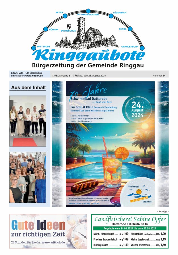 Ringgaubote Titelblatt 34/2024