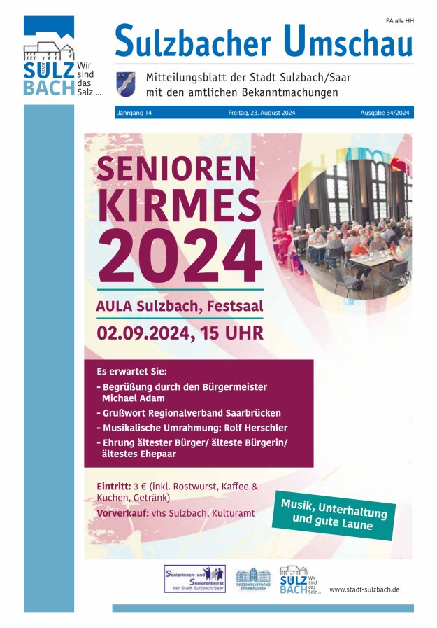 Sulzbacher Umschau Titelblatt 34/2024