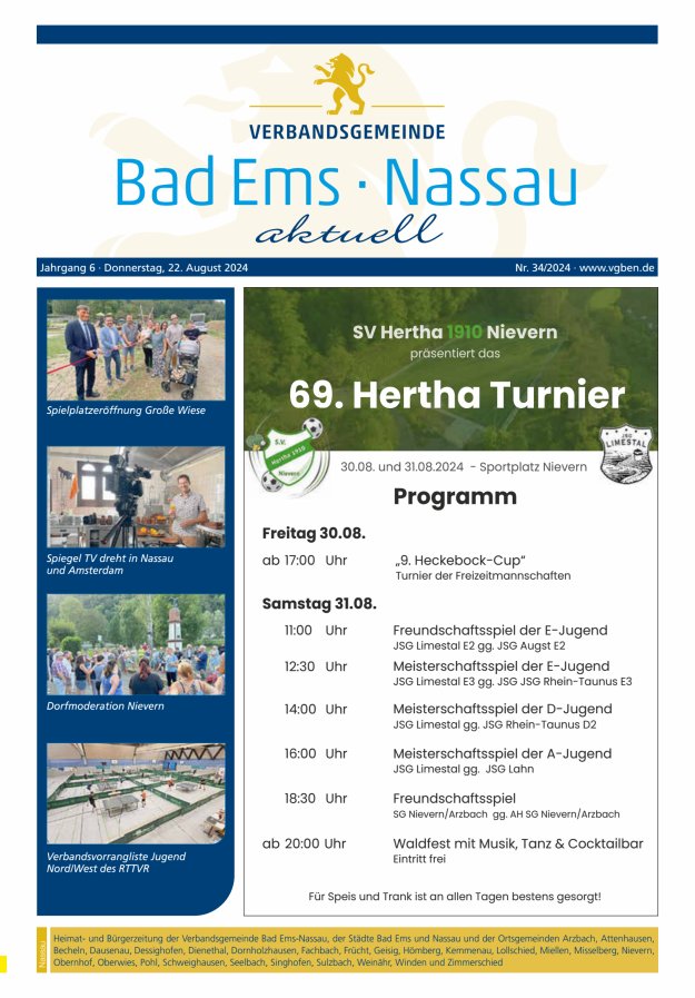 Bad Ems-Nassau aktuell Ausgabe Nassau Titelblatt 34/2024