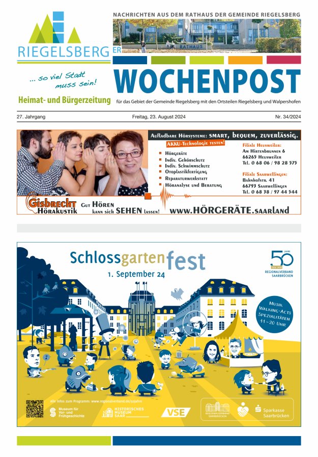 Riegelsberger Wochenpost Titelblatt 34/2024