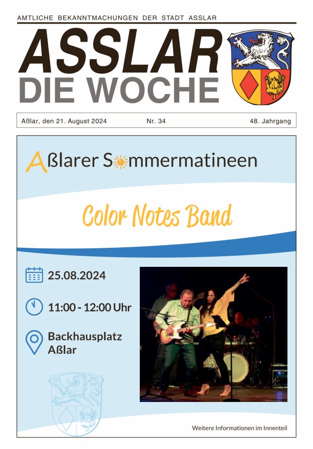 Asslar - Die Woche Titelblatt 34/2024