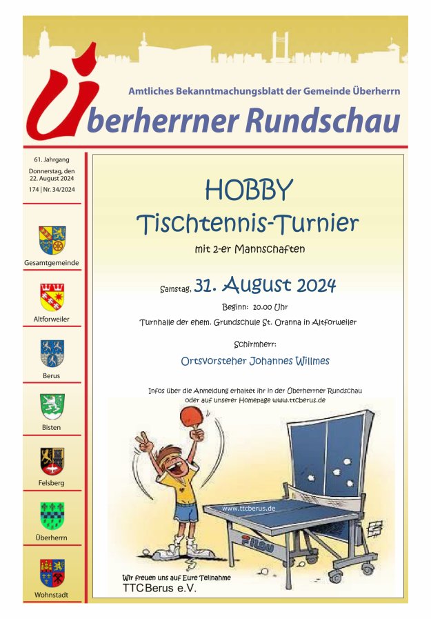 Überherrner Rundschau Titelblatt 34/2024