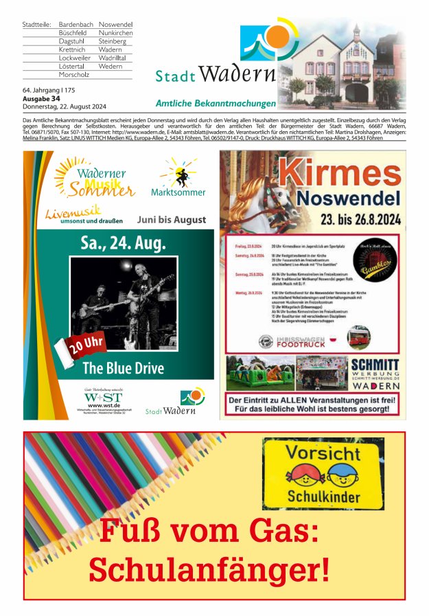 Stadt Wadern Titelblatt 34/2024