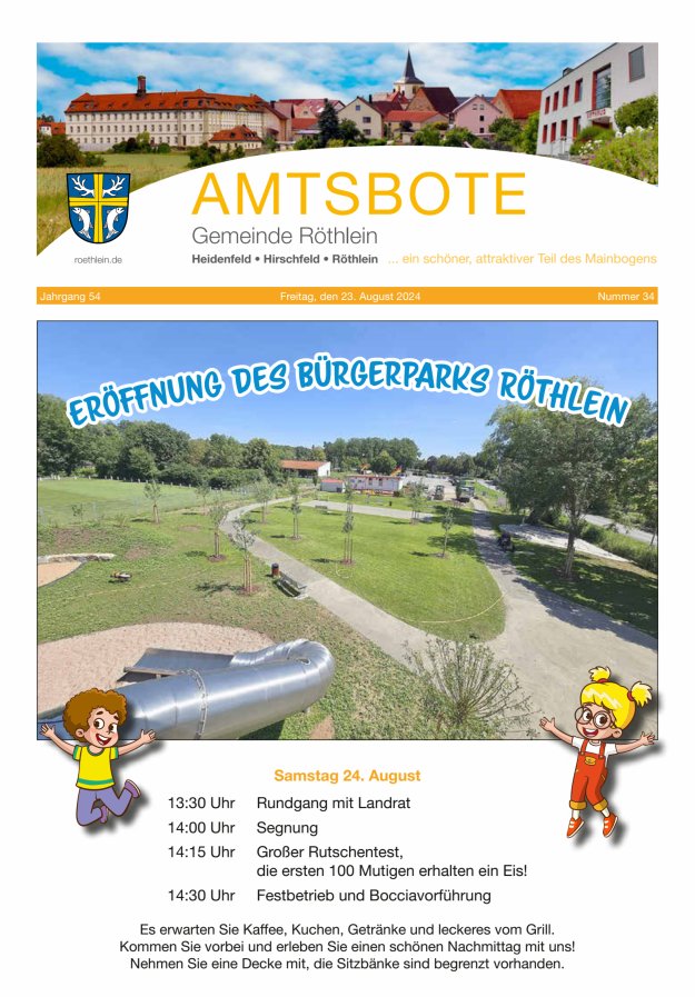 Amtsbote der Großgemeinde Röthlein Titelblatt 34/2024