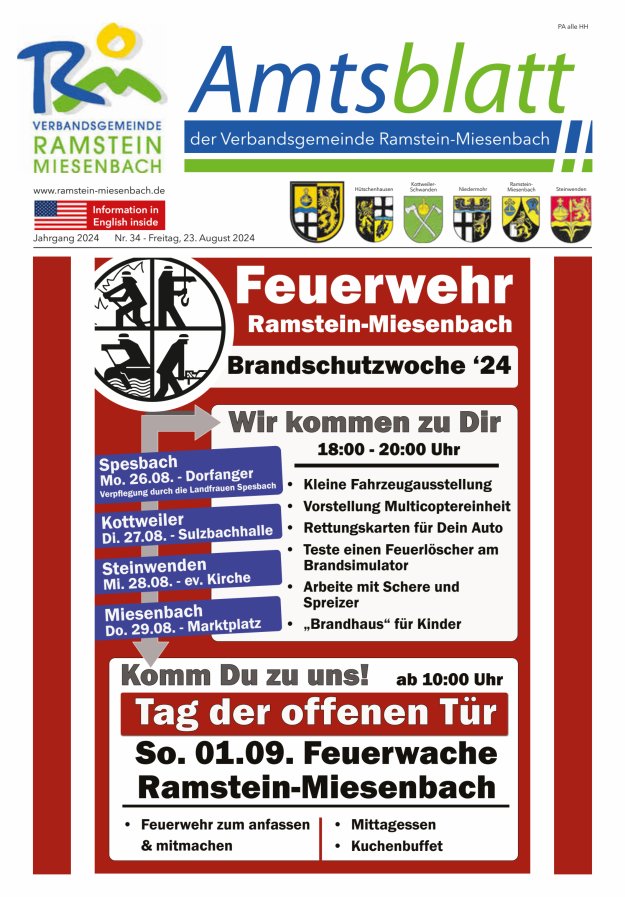 Amtsblatt VG Ramstein-Miesenbach Titelblatt 34/2024
