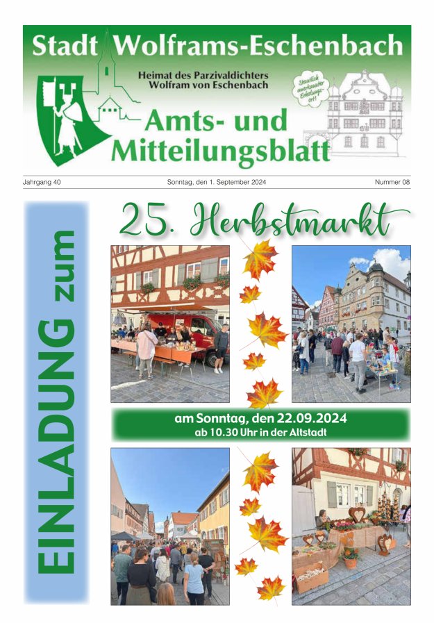 Amts- und Mitteilungsblatt Stadt Wolframs-Eschenbach Titelblatt 08/2024