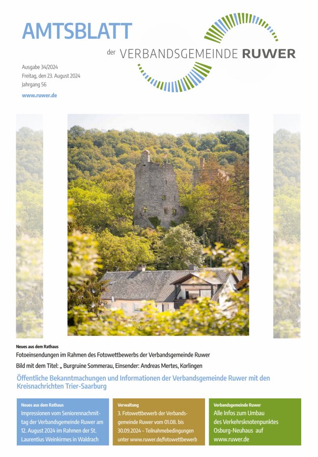 Amtsblatt VG Ruwer Titelblatt 34/2024