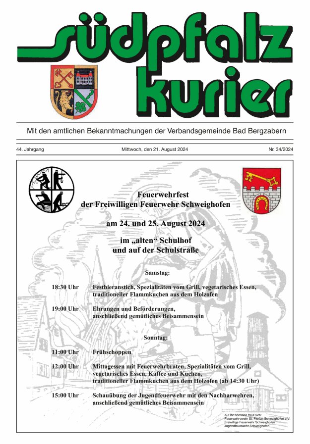 Südpfalz Kurier - VG Bad Bergzabern Titelblatt 34/2024