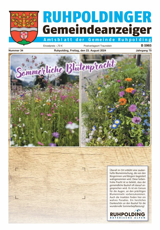 Ruhpoldinger Gemeindeanzeiger Titelblatt 34/2024