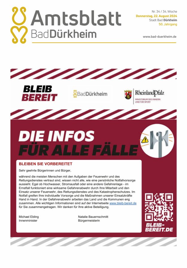 Bad Dürkheimer Woche Titelblatt 34/2024
