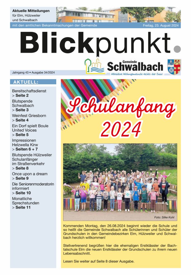 Blickpunkt Schwalbach Titelblatt 34/2024