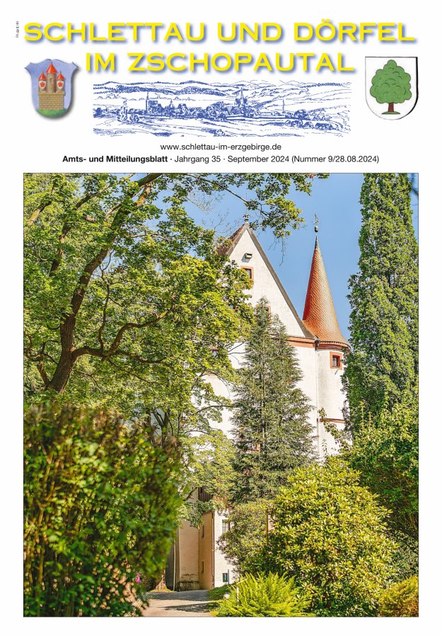 Schlettau und Dörfel im Zschopautal – Amts- und Mitteilungsblatt Titelblatt 09/2024