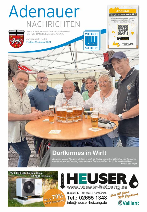 Adenauer Nachrichten Titelblatt 34/2024