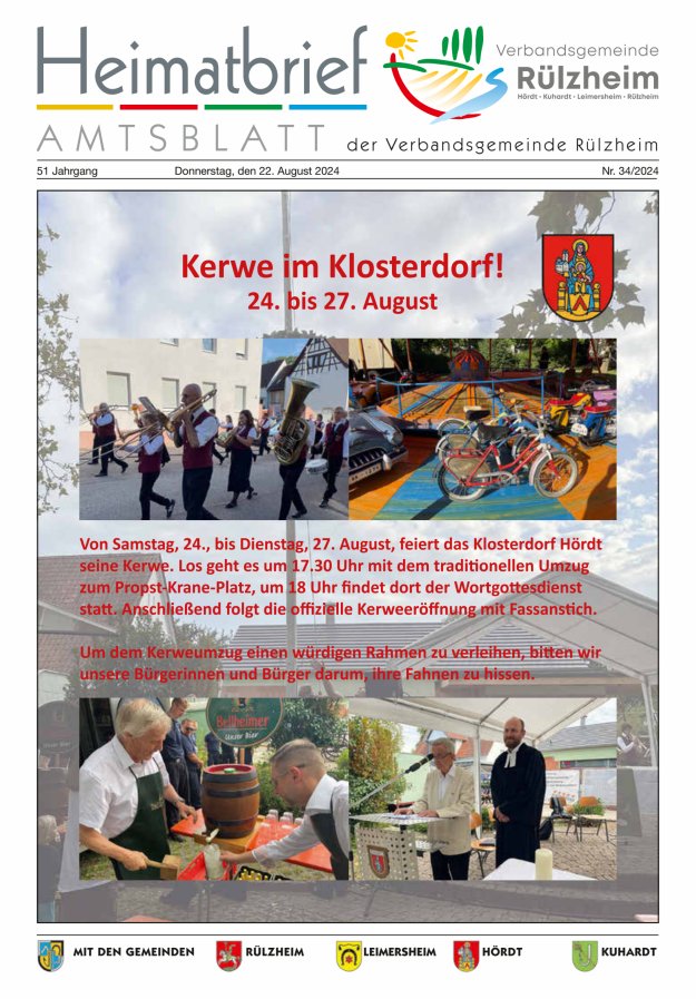 Heimatbrief VG Rülzheim Titelblatt 34/2024