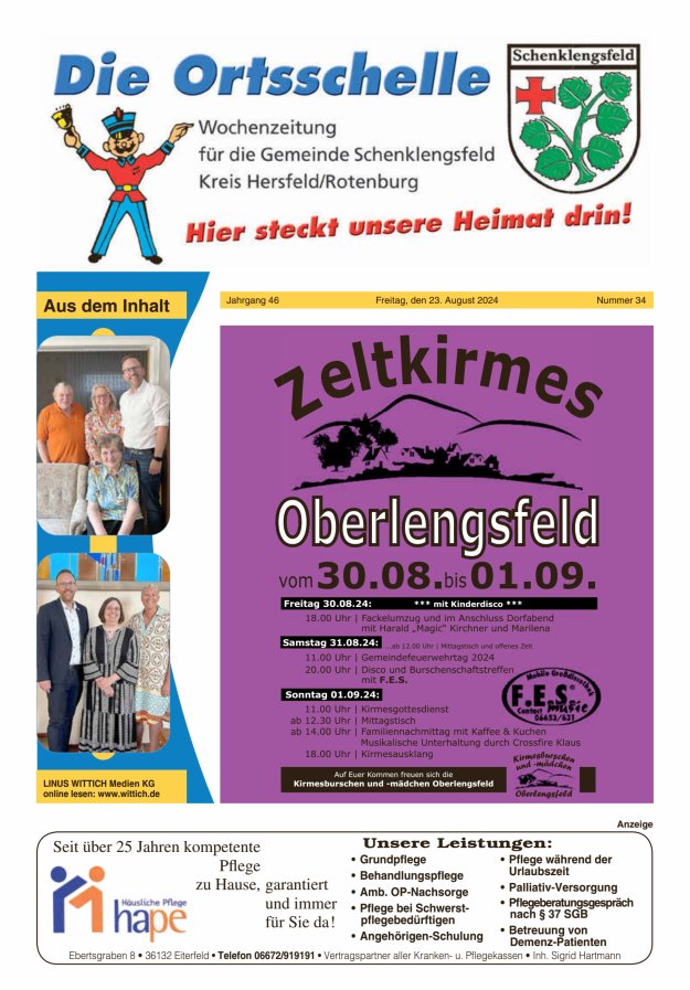 Die Ortsschelle Titelblatt 34/2024