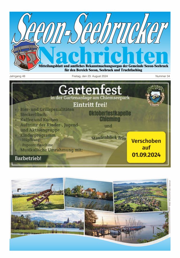 Seeon-Seebrucker Nachrichten Titelblatt 34/2024